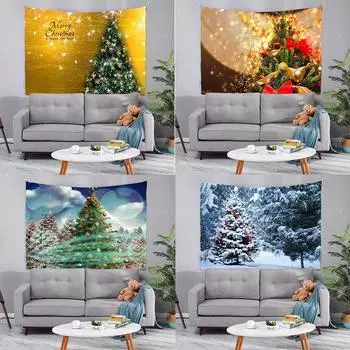 Гобелен Рождественская елка фон подвесная ткань вечерние спальня гостиная прикроватное украшение настенный гобелен 100x75cm