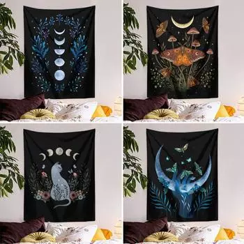 Гобелен с бабочками, фреска, украшение дома, фоновая ткань для стен, богемная подвесная ткань 75*95cm