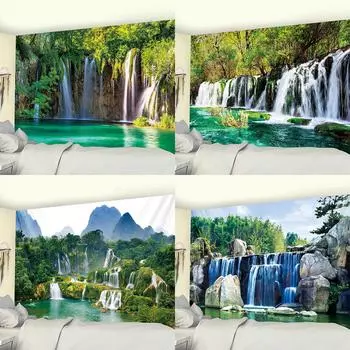 Гобелен с цветочным принтом и фантазией, домашний декор, гобелен с мандалой, декор в стиле бохо, коврик для йоги, простыня для спальни 100x75cm