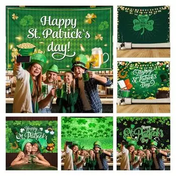 Гобелен с Днем Святого Патрика, фон для фотосъемки, декор комнаты, эстетические вечерние украшения для украшения стен спальни, искусство в стиле бохо 95x73cm