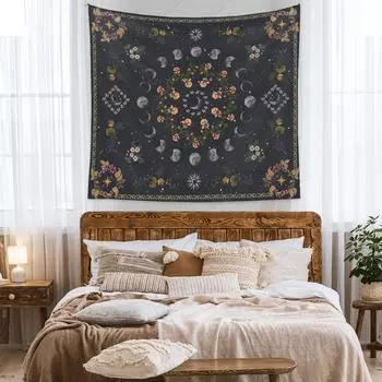 Гобелен с фазой Луны, фоновая ткань, гобелен в стиле Ins, настенный гобелен, богемный гобелен 73X95CM