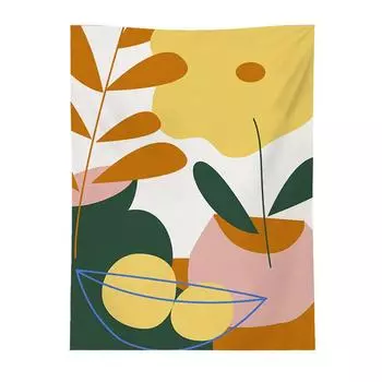 Гобелен с геометрической цветной печатью, цвет радуги, листья, цветы, гобелен, пейзажный гобелен 100x75cm
