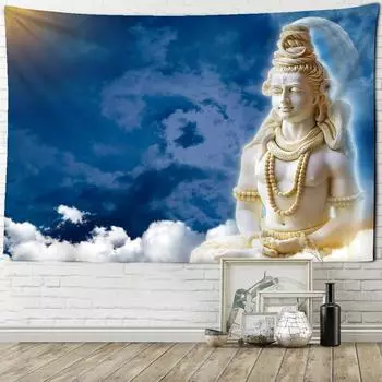 Гобелен с индийским Буддой для медитации, настенный гобелен, буддийский психоделический колдовство, богемный хиппи, домашний декор для спальни 95x70cm