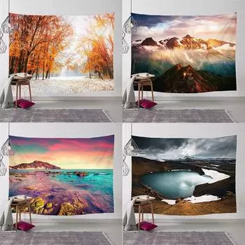 Гобелен с изображением осьминога и краба, украшение для офиса, гостиной, настенный гобелен для дома 100x75cm