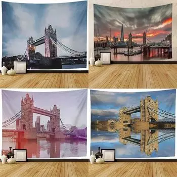 Гобелен с изображением реки Темзы и Тауэрского моста, украшение для офиса, гостиной, настенный гобелен для дома 100x75cm