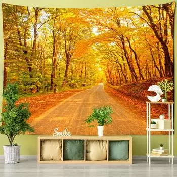 Гобелен с красным кленовым лесом, настенный психоделический колдовство, богемный стиль, хиппи, домашний декор для спальни 95x70cm