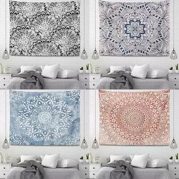 Гобелен с принтом мандалы, настенное украшение для комнаты, эстетическое украшение, богемное настенное украшение для гостиной, украшения дома 100x75cm