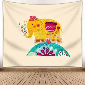 Гобелен с принтом слона, настенное украшение, пляжный коврик, одеяло 128cmx145cm