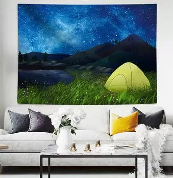 Гобелен с природными пейзажами, 3D лесной водопад, пейзаж, настенный домашний фон, тканевый декор, садовый постер для улицы 95x73cm