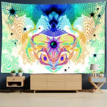Гобелен с психоделическими глазами, настенный гобелен, колдовство, абстрактный красочный темный общежитие, мрачный жнец, хиппи, тапиз, искусство, домашний декор 95x70cm