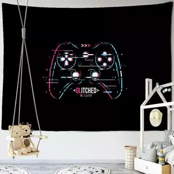 Гобелен с рисунком игровой консоли, хиппи, тапиз, художественный фон, ткань в богемном стиле, настенный декор для комнаты 95x70cm