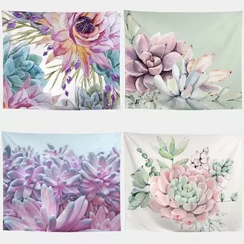 Гобелен с рисунком кактуса и суккулентного растения в пустыне Гобелен для офиса, гостиной, украшения стен дома 100x75cm