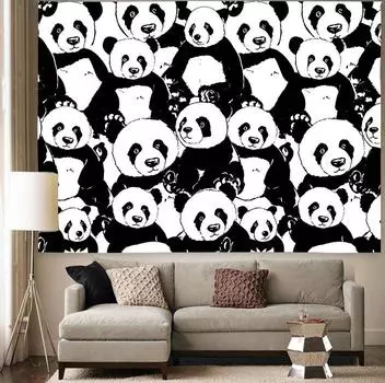 Гобелен с рисунком панды, граффити, цветной кирпич, настенный гобелен, гобелен для спальни, общежития, эстетика, украшение дома 100X75CM