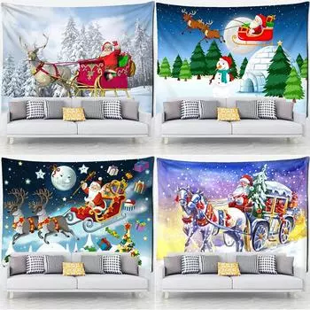 Гобелен с рисунком Санта-Клауса для дома, спальни, гостиной, настенного украшения, рождественский гобелен 100x75cm