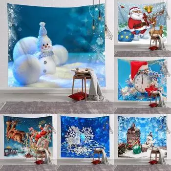 Гобелен с рисунком Санта-Клауса для дома, спальни, гостиной, настенного украшения, рождественский гобелен 100x75cm