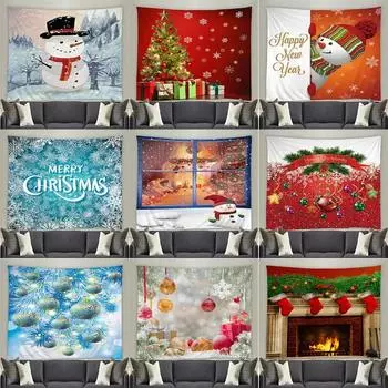 Гобелен с рисунком Санта-Клауса для дома, спальни, гостиной, настенного украшения, рождественский гобелен 100x75cm