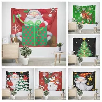 Гобелен с рисунком Санта-Клауса для дома, спальни, гостиной, настенного украшения, рождественский гобелен 100x75cm