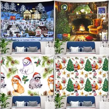 Гобелен с рисунком Санта-Клауса для дома, спальни, гостиной, настенного украшения, рождественский гобелен 100x75cm