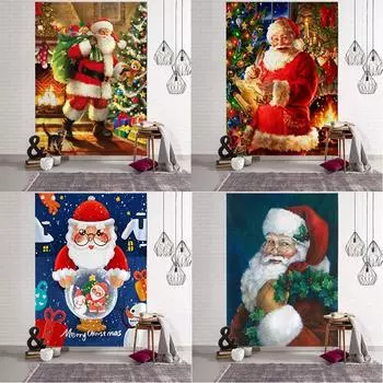 Гобелен с рисунком Санта-Клауса для дома, спальни, гостиной, настенного украшения, рождественский гобелен 100x75cm