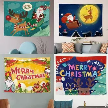 Гобелен с рисунком Санта-Клауса для дома, спальни, гостиной, настенного украшения, рождественский гобелен 100x75cm