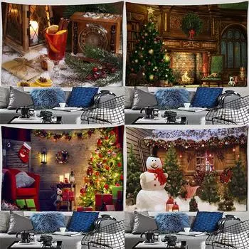 Гобелен с рисунком Санта-Клауса для дома, спальни, гостиной, настенного украшения, рождественский гобелен 100x75cm