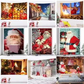 Гобелен с рождественской елкой, художественный гобелен для домашнего декора, украшение в стиле бохо, рождественский гобелен для спальни, матрас 100x75cm