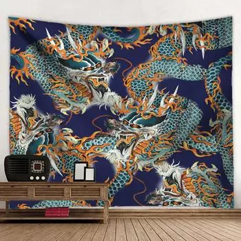 Гобелен с тотемом китайского дракона, настенное украшение, настенный гобелен для спальни 95x73cm
