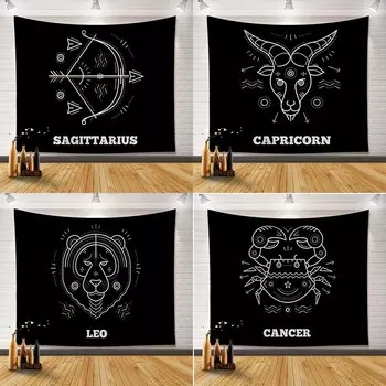 Гобелен с узором «Двенадцать созвездий» для спальни, гостиной, украшения стен дома, гобелен 100x75cm