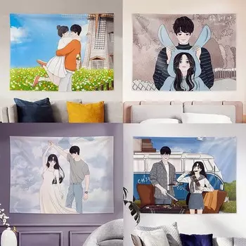 Гобелен «Сладкая жизнь пары» Гобелен для офиса, гостиной, украшения стен дома 100x75cm