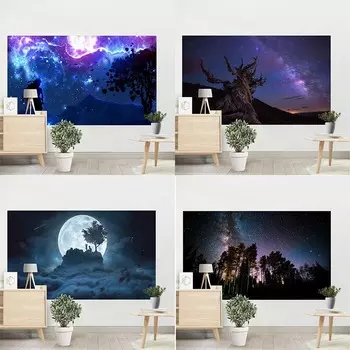 Гобелен со сценой звездной ночи, гобелен для спальни, гостиной, украшение стены дома, гобелен 100x75cm