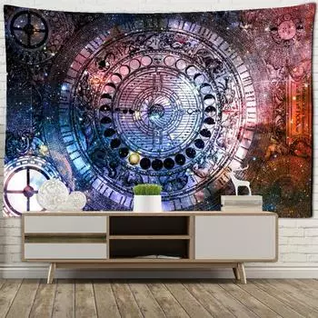 Гобелен «Созвездие Луны Фаза Таро», настенный гобелен в стиле хиппи, колдовство, психоделическая Вселенная, общежитие, домашний декор 95x70CM