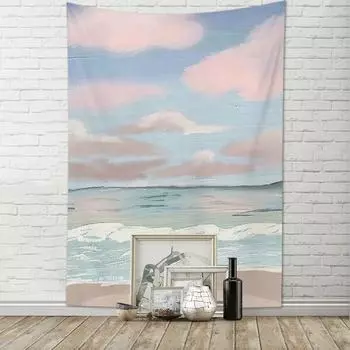 Гобелен, украшение комнаты, небо, луна, художественная картина маслом, подвесная ткань, украшение для гостиной, дома 100x75cm