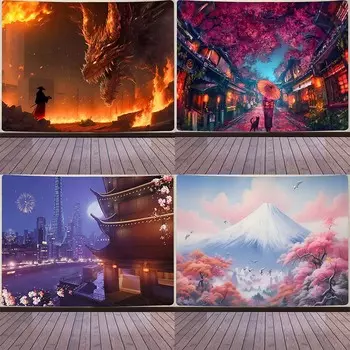 Гобелен в японском стиле аниме, гобелен для офиса, гостиной, украшения стены дома, гобелен 100x75cm