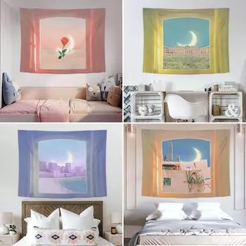 Гобелен в скандинавском стиле, украшение для спальни, картина, ниша, художественный фон, ткань для ремонта комнаты, висящая ткань, висящая картина 100x75