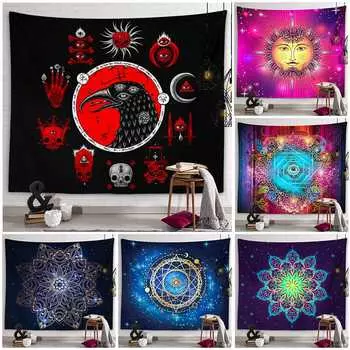 Гобелен в стиле бохо, мистика, красочный креативный дизайн, узор, гобелен, украшение для гостиной, спальни, фон, ткань, тапиз 100X75CM