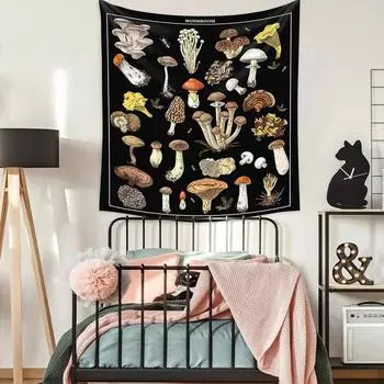 Гобелен в стиле бохо психоделический гриб цветок растение настенное одеяло украшение ткань Accessories