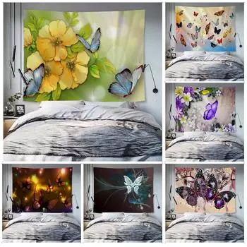 Гобелен в стиле бохо с принтом бабочки, подвесное искусство, научно-фантастический домашний декор, гобелен для спальни, гостиной, декор в общежитии, гобелен Tapiz 100X75CM