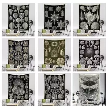 Гобелен в виде ракушки Таро, настенный психоделический идентификация, колдовство, хиппи, тапиз, художественный домашний декор 95x70cm