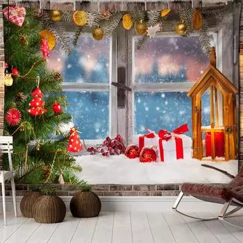 Гобелен за пределами Windowsnow, подарок на Рождество, настенный подвесной кавай, колдовство, домашний декор, декор для гостиной 95x70 CM