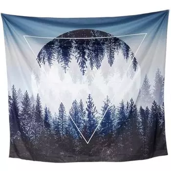 Гобелен Закат Лес Настенный Ковер Домашнее Украшение Гостиная Фон Ткань Спальня Подвесная Ткань 95*73