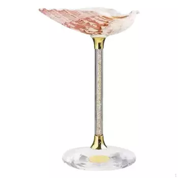Goblet Glasses Creative Elegant Versatile Drinkware Juice Cup for Beach Anniversaries Mother s Day Seashell Gold Base