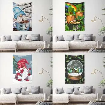 Гоблин Рождественская подвесная ткань Хэллоуин гобелен Снеговик фоновая ткань Гном настенная ткань подвесная ткань 100x75cm