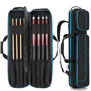 GOBUROS Billiard Cue Case Pool Cue Case Holds 4 Bats and 4 Shafts Pool Cue Bag Pool Cue Case Billiard Cue Bag 1/2
