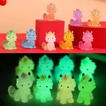 Год Дракона Luminou Dragon Kirin Dragon Микро Ландшафтные Украшения Благоприятный Зверь Кукольный Домик Декор Настольные Подарки Год белый