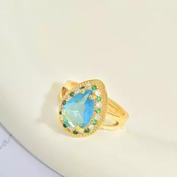 Год Фэн-шуй Капля Ожерелье Женский Премиум Ретро Универсальный Темпераментный Набор Инкрустированный Сапфир