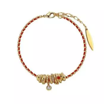 Год Рождения Тканый Красный Ремешок Медная Монета Браслет Женский Легкая Роскошь Меньшинство Изысканный Браслет Ручные Украшения Подарок на День Святого Валентина Red Rope Copper Money Bracelet