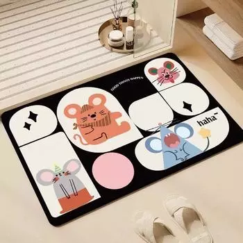 Год Змеи Диатомовый Грязевой Поглощающий Коврик Туалетная Дверь Коврик Для Ванной Комнаты Нескользящий Коврик Для Ног Туалет Коврик Для Туалета Ванная Комната 40X60cm 15.7X23.6in
