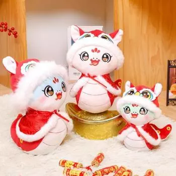 Год змеи кукла китайский зодиак плюшевая мягкая игрушка 2025 игрушки весна S белый