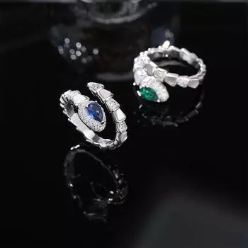 Год Змеи, высококачественное легкое роскошное микроинкрустированное цирконием натуральное кольцо-змея из рябчика женственное золотое и серебряное открытое кольцо на указательный палец