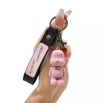 [Godfun] Брелок для ключей Cowes Популярность милый трехмерный простой милый медведь автомобильный брелок ремешок украсить друга любовника Present-Style4